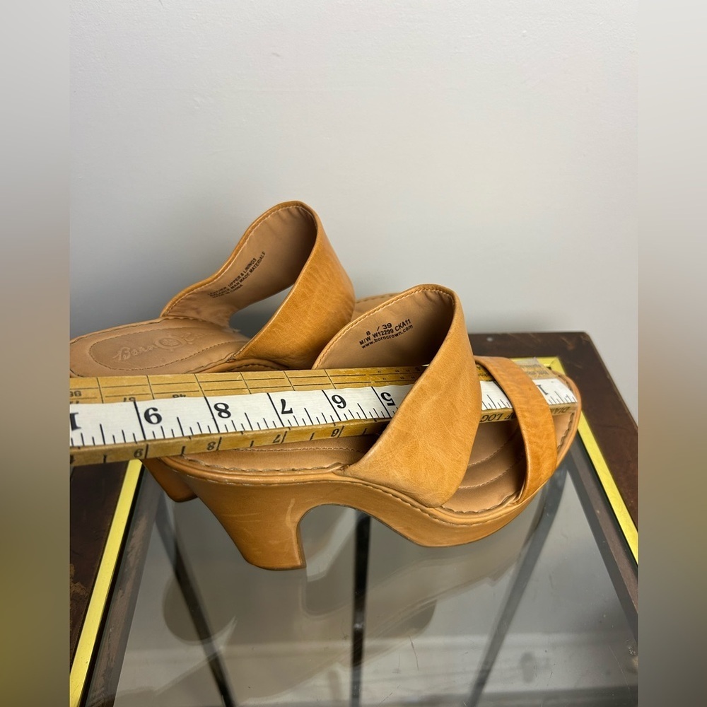 Born Crown Leather Fairy Ankle Platform High Heels Leather Size 8 old money VTG - Picture 14 of 16